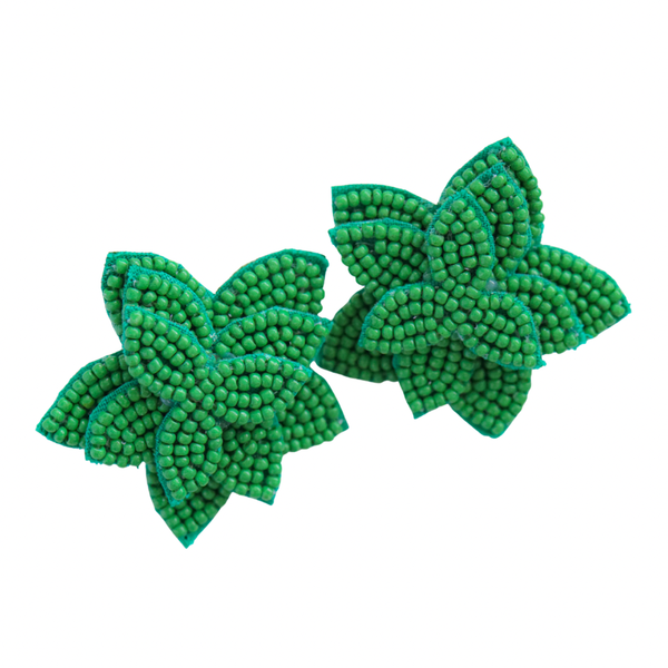 Emerald Flower Stud Earrings