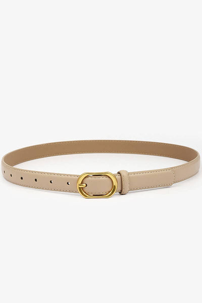 Gold Round Buckle Belt (Black or Khaki)