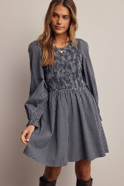 Nora Smocked Gingham Dress