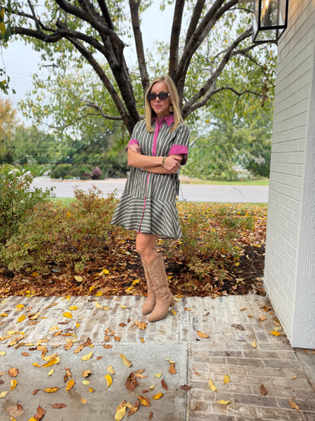 Alice Contrast Striped Dress