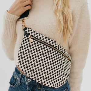 Woven Bum Bag (Green, Checkered, Black, Cream)