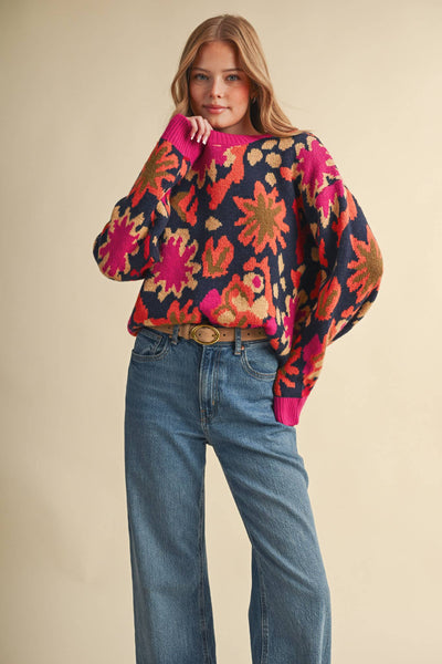 Ellie Abstract Floral Sweater
