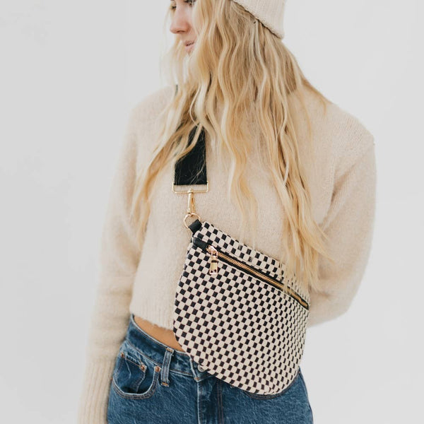 Woven Bum Bag (Green, Checkered, Black, Cream)