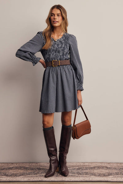 Nora Smocked Gingham Dress