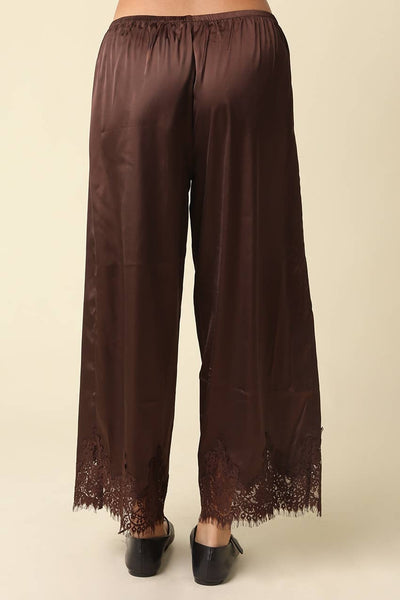 Nora Satin Lace Hem Pants