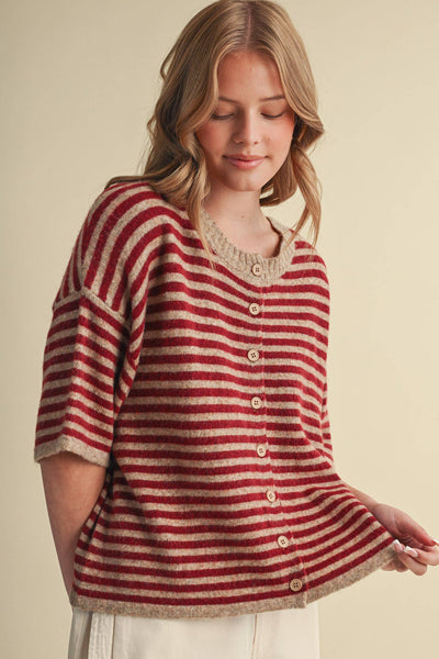 Daisey Striped Lavender Top