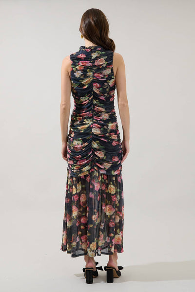 Helen Ruched Mesh Dress