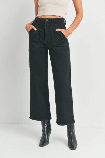 Henley Black Wide Leg Jeans