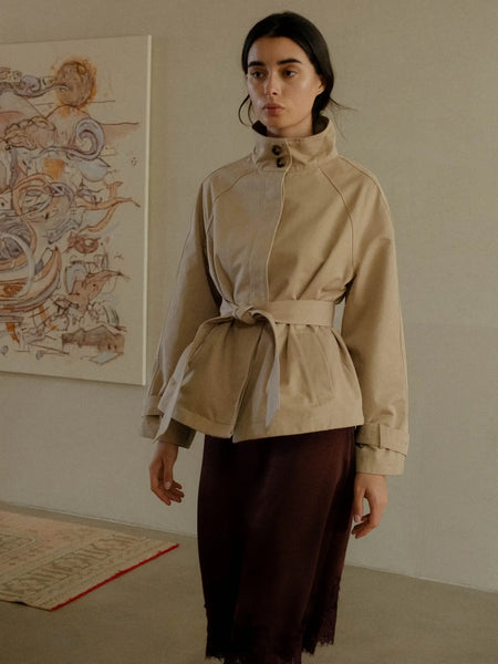 Olivia Funnel Neck Trench Coat