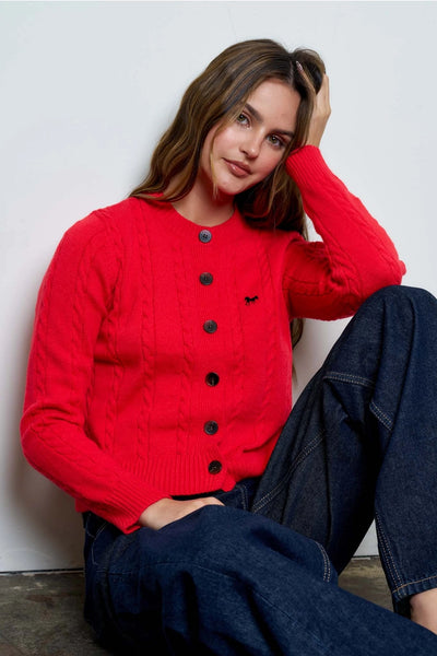 Mary Red Button Sweater