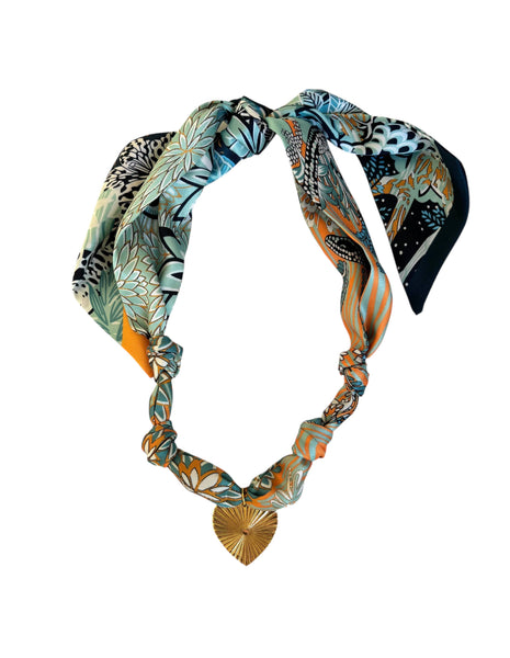 Calypso Scarf Necklace with Heart Pendant