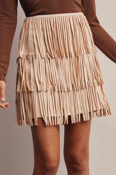 Eleanor Fringe Stretch Suede