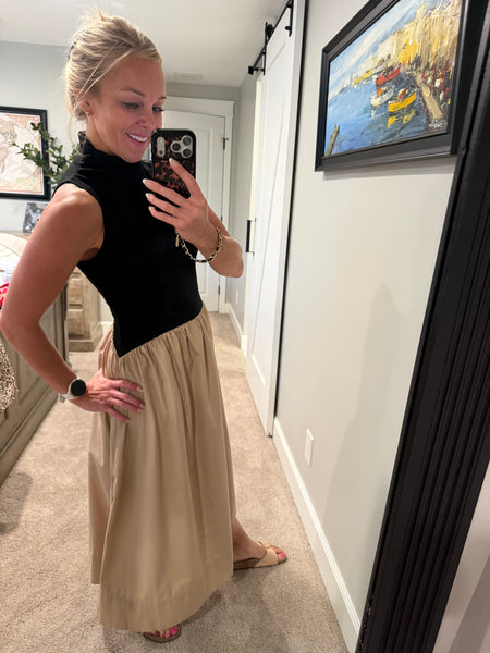 Clara Two-Tone Midi Dress