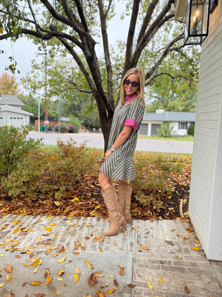 Alice Contrast Striped Dress
