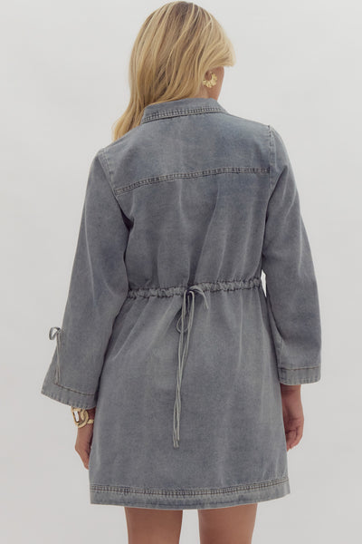 London Denim Dress (Cream or Blue)