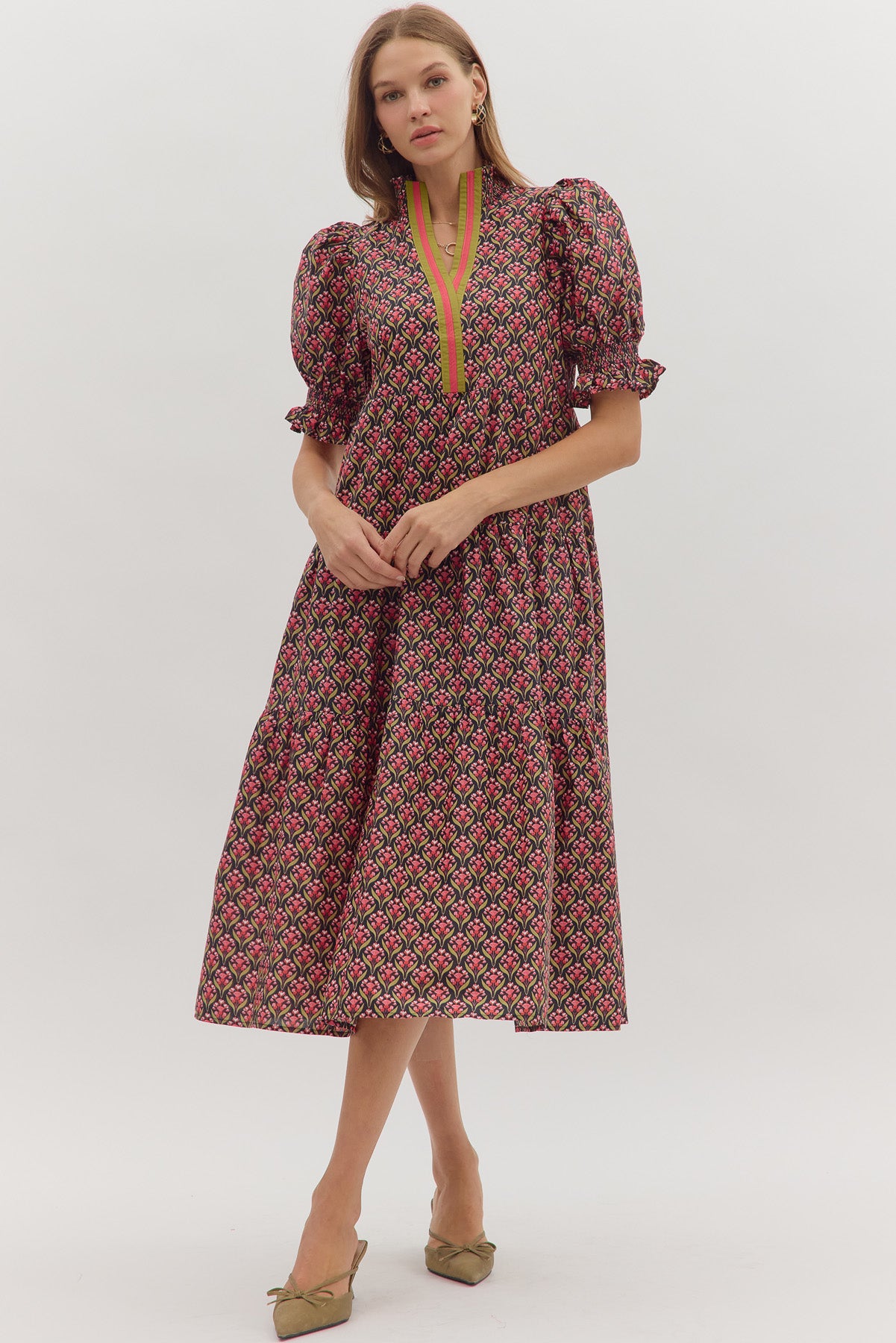 Meric High Collar Dress