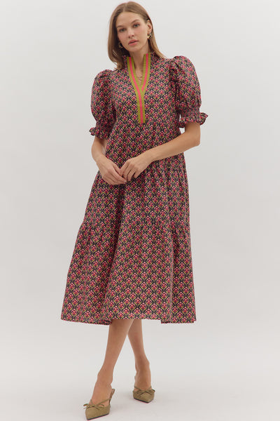 Meric High Collar Dress