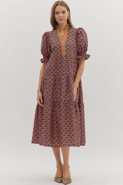 Meric High Collar Dress