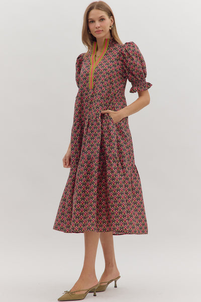 Meric High Collar Dress