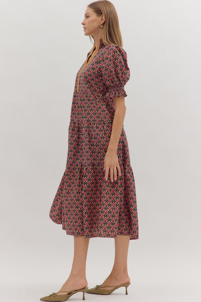 Meric High Collar Dress