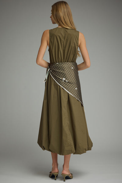 Edith Olive Scarf Dress