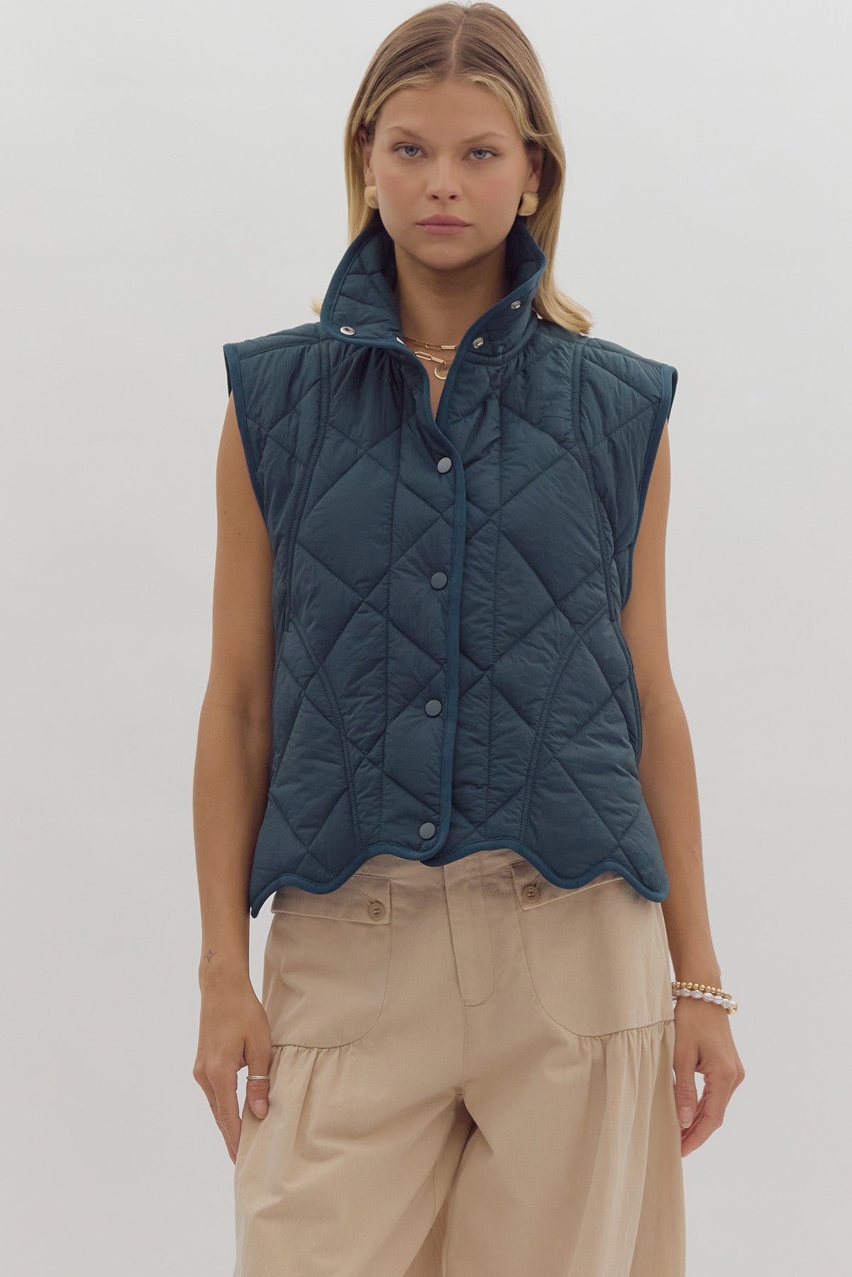 Ames Scalloped Hem Vest