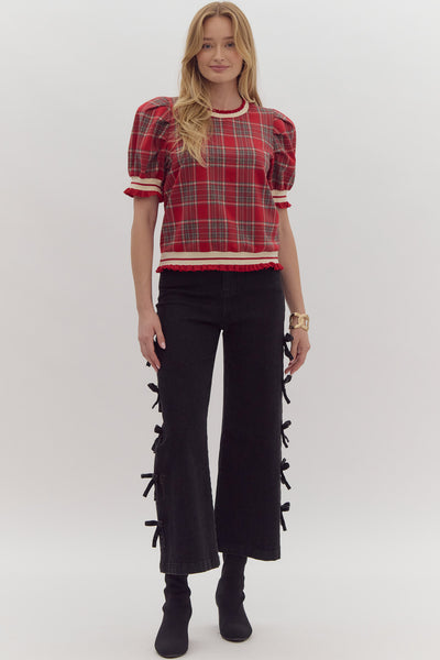 Ava Holiday Plaid Top