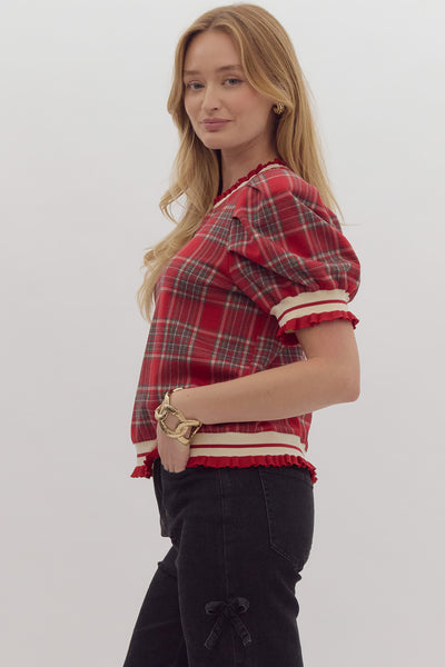 Ava Holiday Plaid Top