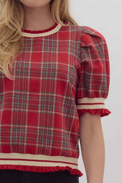 Ava Holiday Plaid Top