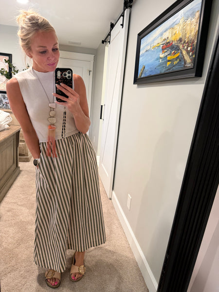 Isla Ecru Stripe Dress