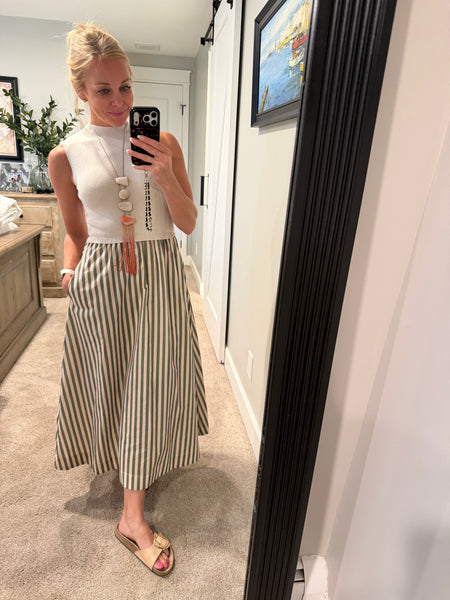 Isla Ecru Stripe Dress