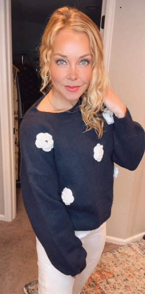 Grace Flower Knit Sweater