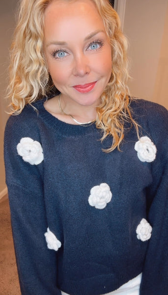 Grace Flower Knit Sweater