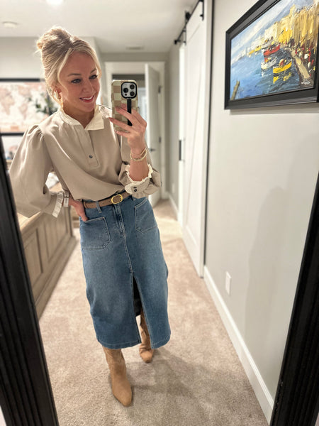 Paige Ruffle Accented Top