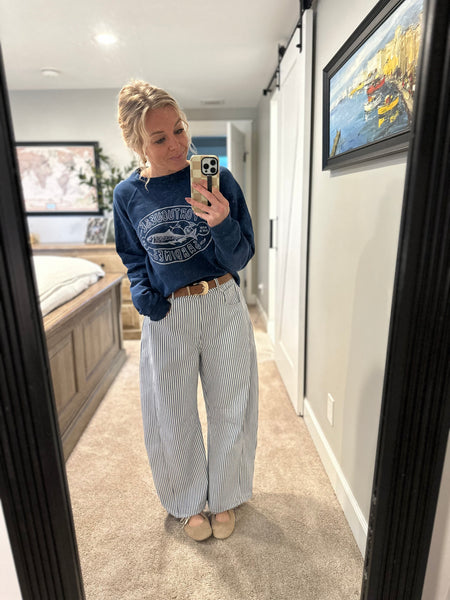 Judie Striped Barrel Pants