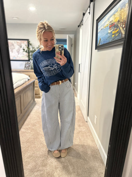 Judie Striped Barrel Pants