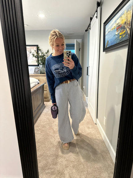 Judie Striped Barrel Pants