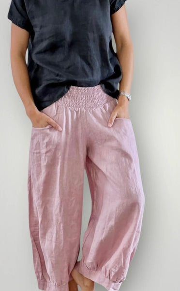 Coco Pink Linen Pant
