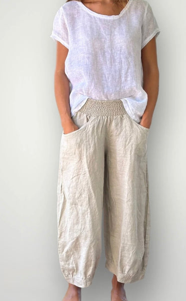 Coco Khaki Linen Pant