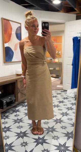 Mable Gathered Linen Dress