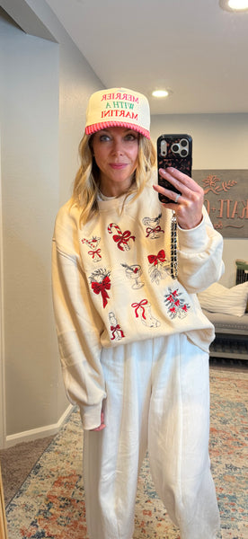 Emma Embroidered Holiday Sweater