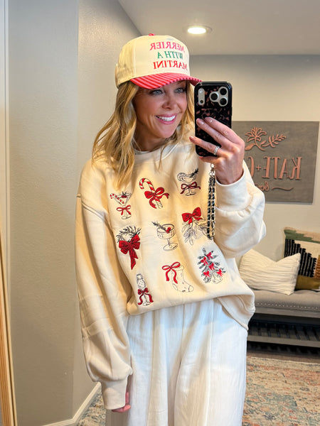 Emma Embroidered Holiday Sweater