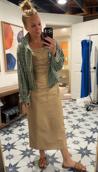 Mable Gathered Linen Dress