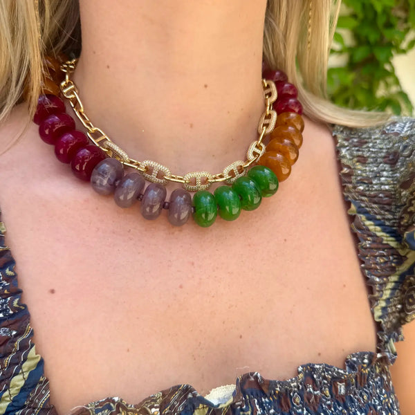 Carissa Tan Chartreuse Beaded Necklace