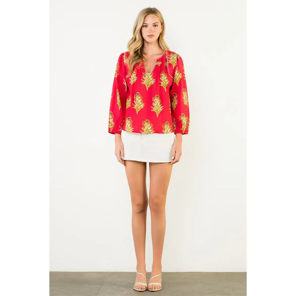 Sophia Stitched Detailed Top