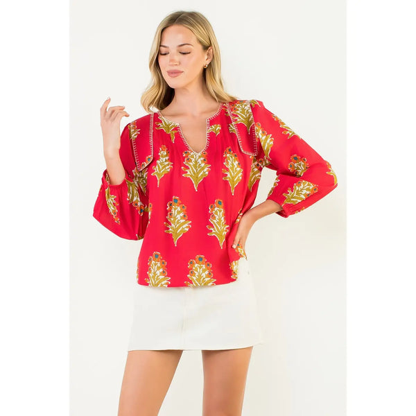 Sophia Stitched Detailed Top