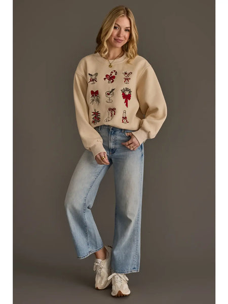 Emma Embroidered Holiday Sweater