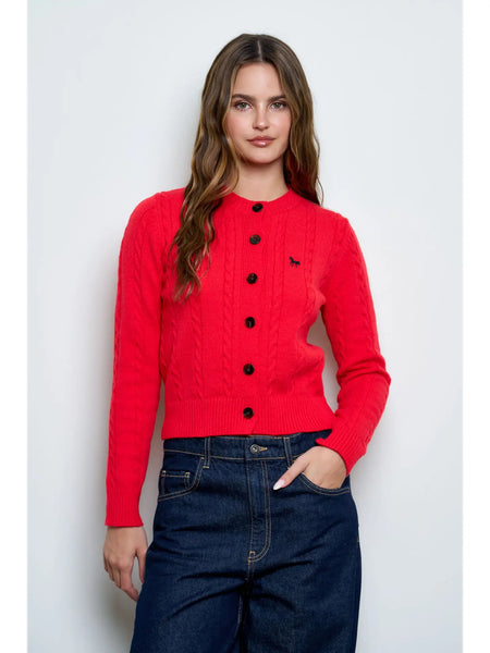 Mary Red Button Sweater
