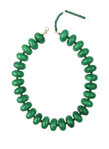 Bailey Chunky Beaded Necklace (Red, Green or Navy)
