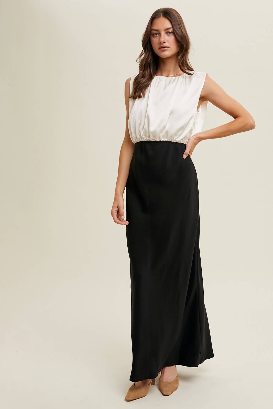 Amelia Satin Midi Dress